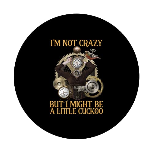 I Might Be A Little Cuckoo Animal Bird Cuckoo PopSockets Swappable PopGrip, Black - Image 3