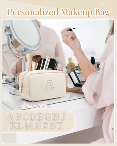 Vlando Graduation Teacher Gifts, Travel Makeup Bag Makeup Pouch Personalized Gift for Women Teen Girls Ideal Gifts for Birthday Wedding Travelers Gifts for Women A