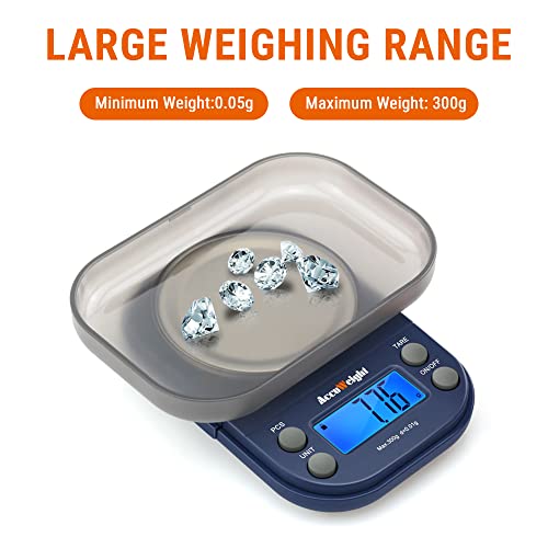 Accuweight Digital Gram Scale For Weed With 300G/0.01G Limit Small Pocket Coffee Scale With High Accuracy, School Powder Jewelry Scale With Tare And Calibration For Kitchen Food Scale #TOP6