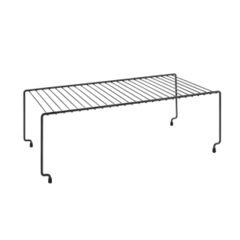 Metaltex Lava Brooklyn Stackable Shelf - Space-Saving Cupboard Shelf - Kitchen Shelf Organiser for Kitchen Cupboards & Counters - Shelf With Touch-Therm Finish - 45 x 23 x 15cm, Black