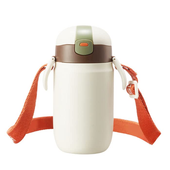 Ejoyous Borraccia in Acciaio Inossidabile, Tazza Termica Sottovuoto con Coperchio e Cannuccia, Bocca Larga, Fondo Antiscivolo, Borraccia da 295 G per Studenti, Spostamenti, Viaggi in Ufficio (360 ml)
