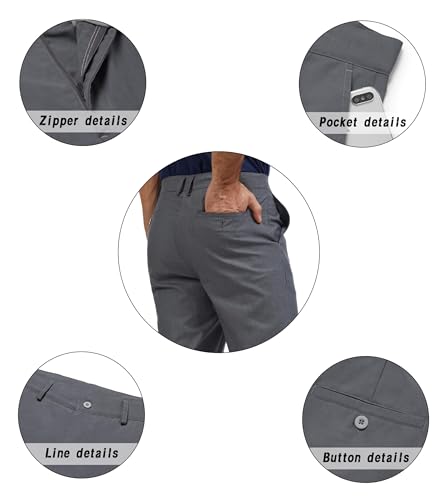 Image of Men's Tall Classic Fit Flex Flat Front Dress Pants Formal Pants for Business & Office