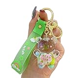 BEXOA Cute Liquid Keychain Christmas Gift - New Year Kawaii Keychains Floating Bear Backpack Charms