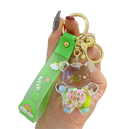 Bexoa Cute Liquid Keychain Christmas Gift - New Year Kawaii Keychains Floating Bear Backpack Charms Women Men Car Key Ring #TOP1