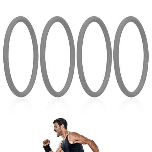 Lyreh 4 uds Correa de Soporte para el Tendón Rotuliano, Silicona Banda Rotuliana Estabilizadora Rodillera Rotuliana para Running Baloncesto Senderismo Fútbol Saltos Deportes (Gris)