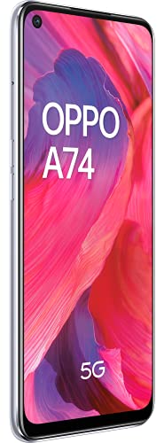 OPPO-A74-5G-Pantalla-649-FHD-90Hz-6-GB-RAM-128-GB-Almacenamiento-Qualcomm-Snapdragon-480-5G-Cuadruple-camara-48822-MP-5000-mAh-con-Carga-rapida-de-18-W-Plata-Version-ESPT