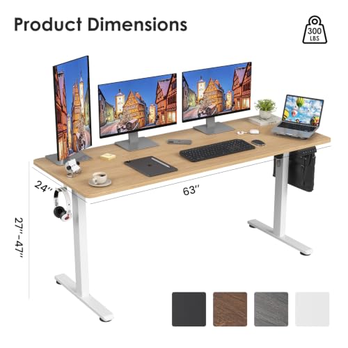 Image of STARY Electric Standing Desk Adjustable Height Sit Stand Home Office Desk with Splice Board