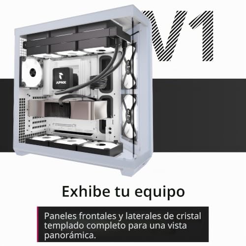 Chasis PC ATX Airflow APNX V1 con gestión de cables y montaje vertical de GPU 4