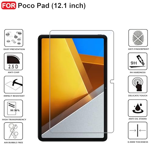 Image of CEDO Poco Pad (12.1 inch) Tempered Glass | Screen Protector Clear Tempered Glass for Poco Pad (12.1 inch)