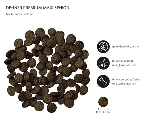 Dehner Premium Maxi Senior - Croquettes pour Chien saveur Canard et Agneau avec Pommes de Terre, 4 kg – Image 3