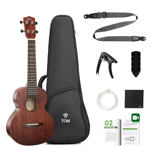 Image of TOM 23 Inch Solid Mahogany Concert Ukulele with Gig Bag