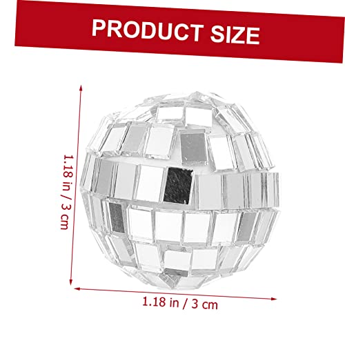 Toyvian - 20 bolas espejadas reflectantes de vidrio para decoración de fiestas, bodas, cumpleaños y festivales musicales miniatura 6