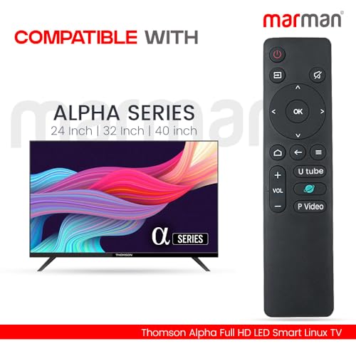 Image of marman Compatible with Thomson Tv Remote Control Original Model 24Alpha001 32Alpha007BL 40Alpha009BL Suitable for 4K FHD UHD LED TV Make Sure Existing Controller Replicate as Similar Model