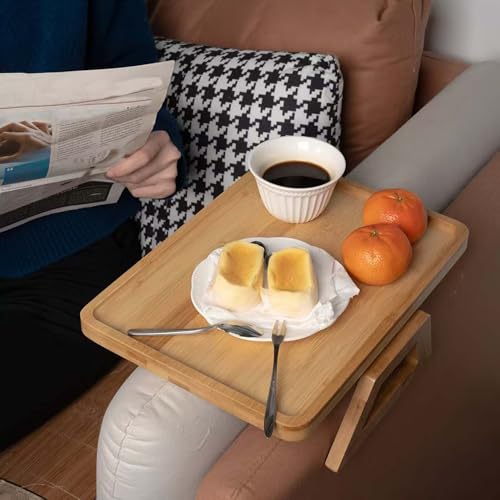Bandeja de brazo para sofá: evita caídas de bebidas con esta mesa de clip fija 7