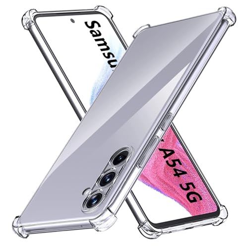 Image of BOXXO Flexible Back Cover for Samsung Galaxy A54 5G | Back Cover Transparent Clear Shockproof Case Four Corner Protection | Slim Protective Mobile Phone Cover for Samsung Galaxy A54 5G