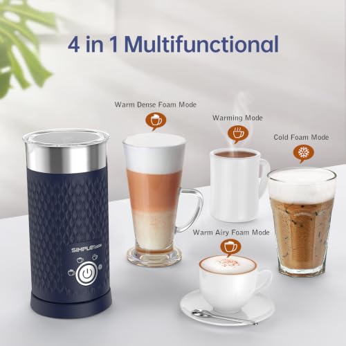 Image of SIMPLETASTE Milk Frother, 4-in-1 Electric Automatic Milk Steamer, Navy