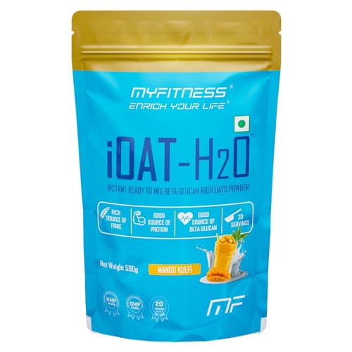 Image of Oats Powder | iOat H2O | Instant Ready To Mix Beta Glucan Rich Flavoured Oats Powder | Breakfast Cereals (500g (Pack Of 1), Mango Kulfi)