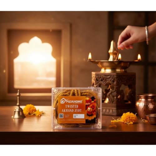 Image of Twisted Cotton Wicks- Pack of 12 | Akhand Jyot Batti for Diya | Cotton Moli Thread for Pooja, Arti, Mandir, Oil Lamp, Aarti, and Meditation Special in Red and Yellow Colour