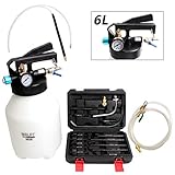 Multifunktional: Das Gerät besitzt eine Extraktionsvorrichtung und eine Befüllsvorrichtung gleichzeitig. Bei der Regulierung von dem Schraubenventil und dem Ventil auf der Luftkupplung können Sie das Getrieböl aubsaugen oder Getrieben mit Öl befüllen.