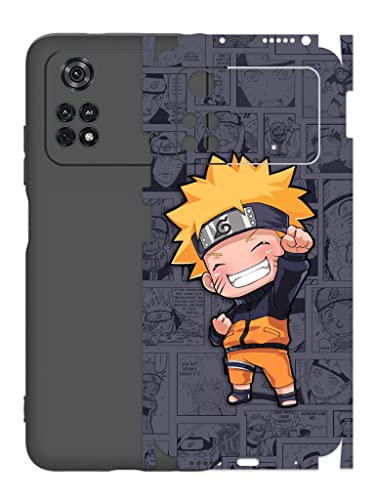 Image of AtOdds - Poco M4 Pro (4G) Mobile Back Skin Rear Screen Guard Protector Film Wrap (Coverage - Back+Camera+Sides) (Naruto) (Pack of 1)