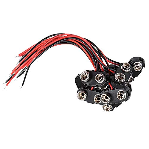 Pack 10 Conectores Clip de Batería 9V Tipo T miniatura 1