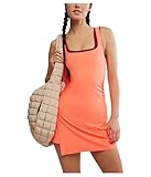 Short intégré Free People Robe Never Better pour femme, Corail Fluo, Taille L