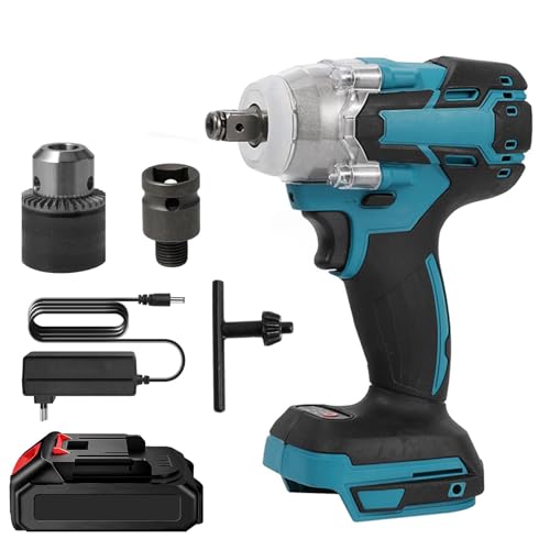 Llave de impacto inalámbrica, 520 N.m, atornilladora de choque, 18 V, llave de impacto a la batería, 4200 rpm, atornillador de choque eléctrico, trinquete eléctrico, desempernador de choque