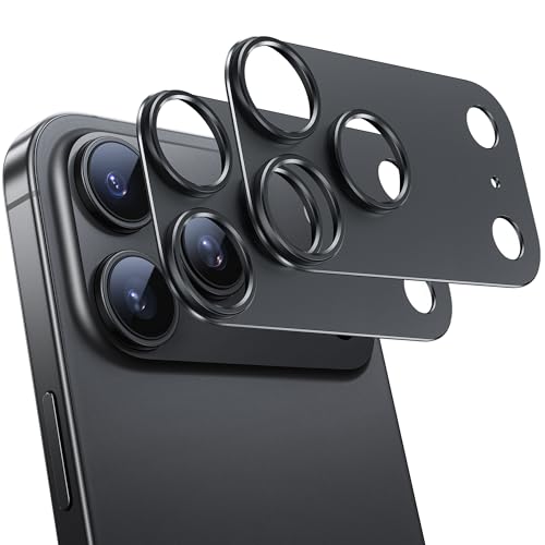 NIMASO �J�����J�o�[ iPhone 17 ProMax �p �J�����ی� �A���~������ �ϏՌ� �w��h�~ �L�Y�h�~ �B�e�ɉe���Ȃ� ��Phone 17�v���}�b�N�X �Ή� �����Y�J�o�[ �u���b�N 2���Z�b�g DSC25I1948