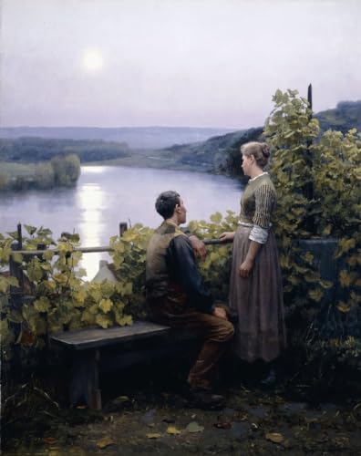Tableau un soir d'été de Daniel Ridgway Knight, grande affiche impression d'art 60x90cm