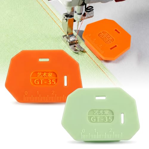 2PCS Magnetic Seam Guide for Sewing Machine Upgraded Multifunctional Anti-Curl Magnetic Gauge with Scale Universal Quilting Seam Guide Sewing Machine Accessories Tool