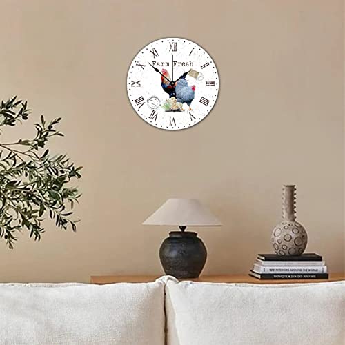 Horloge à quartz coq lisible et silencieuse style rétro 38 cm - 3