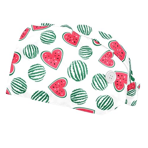Chapeaux de travail VERED motif pastèques avec bandeau anti-transpiration ajustable x2