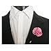 Sunny Home Men's Rose Floral Lapel Stick Handmade Boutonniere Lapel Pins for Suit (Pink)