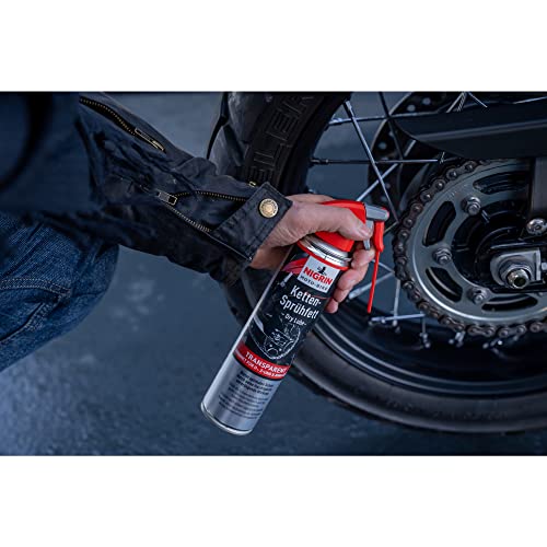 NIGRIN MOTO-BIKE Dry Lube Ketten-Sprühfett für Motorrad, 6 x 400 ml, geeignet für O-, Z- und X-Ring-Ketten, Korrosionsschutz, Mehfarbig
