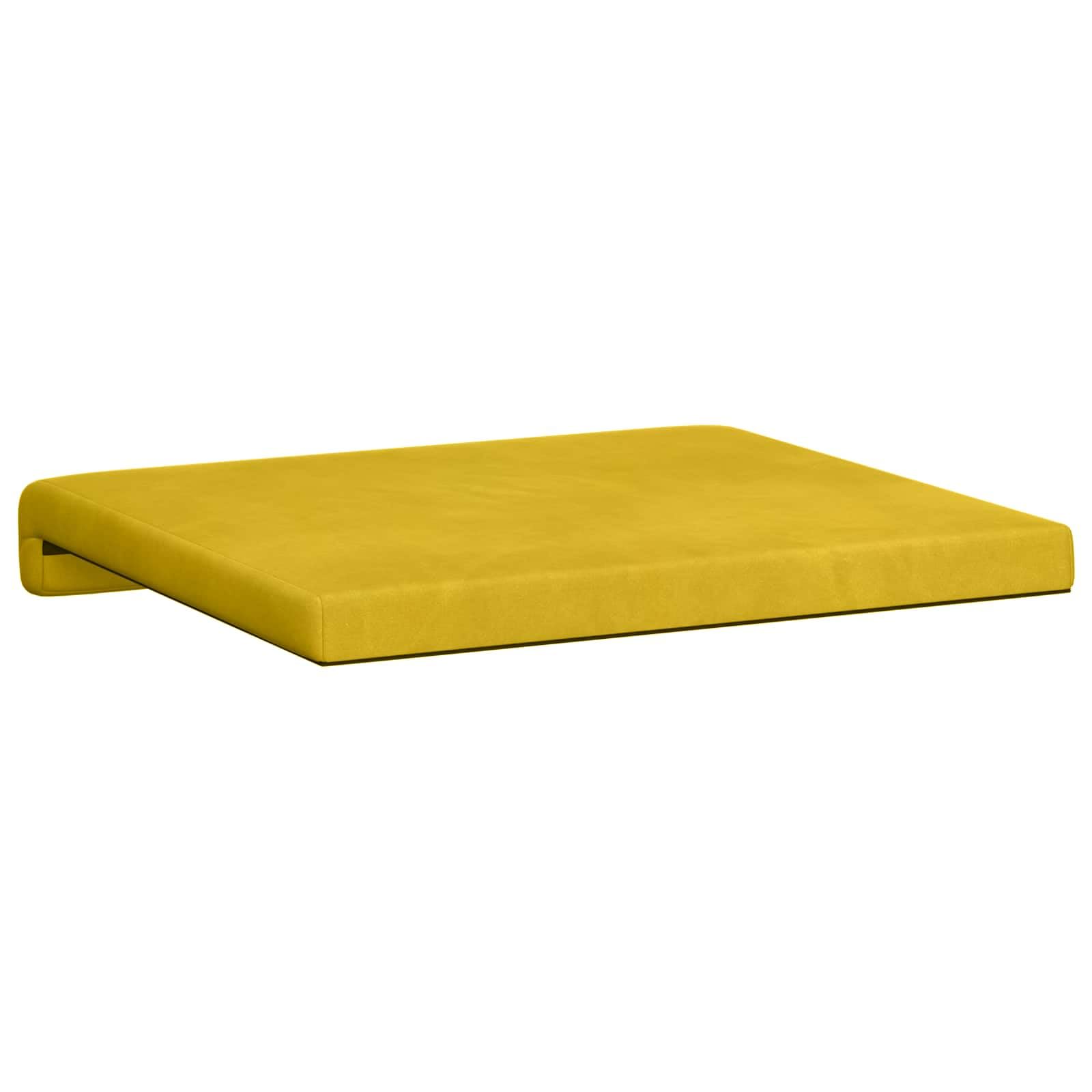 Bankkissen 4er Set Samt Gelb 35 cm Tiefe | Holzwerkstoffrahmen, Schaumstofffüllung, rutschfestes Design, pflegeleicht mit feuchtem Tuch