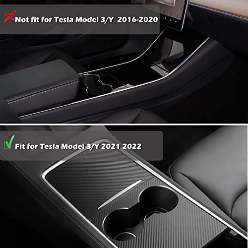 Flampetus 2-Piece Center Console Wrap For Tesla Mode 3 Model Y, Wooden Grain Pattern And Carbon Fiber Pattern Included #TOP3