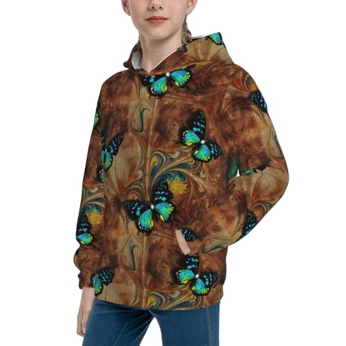 Vintage Flower Kid Hoodies Boys Sweatshirts Girls Pullover with Pocket2