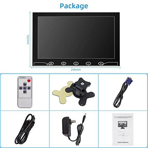 10.1 Inch Small Monitor, Raspberry Pi Monitor Built-In Speakers, Mini Monitor 1024 X 600, Hdmi Monitor 60 Hz, 5Ms, Ips Screen Display W/Remote Control, Hdmi Vga Av Bnc Input, Computer Monitor #TOP6