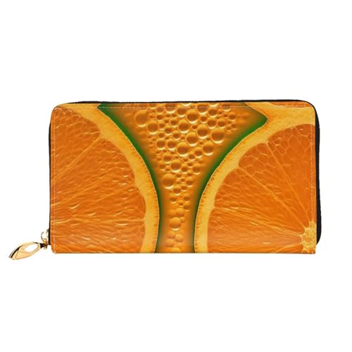 Orange texture picture Women's Wallet Large Capacity Credit Card Holder Zip Phone Clutch Ladies Travel Purse