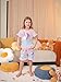 LQSZ Girls Pajamas Set Bow Tie Princess PJs Summer Girls Birthday Gifts Ruffled Short Sleeves PJ for 5T Size 6