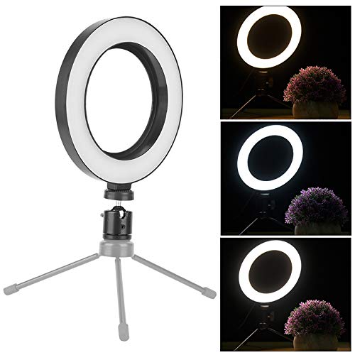 6" Selfie LED Ring Light, USB Interface with Tripod Stand 3 Light Modes & 10 Brightness Level for Makeup Live Stream and YouTube Video Production ABS Material, Ring LED Lamp - Image 3