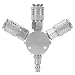 Connettore pneumatico del distributore di aria compressa a 3 vie, connettore del connettore dell'accoppiatore rapido del collettore del tubo dell'aria F-NPT da 1/4 '' Splitter adattatore Argento