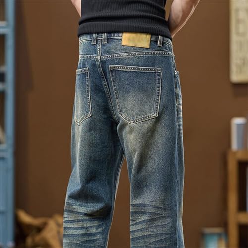 Men Bootcut Denim Pants Retro Blue Streetwear Vintage Jeans Trousers Cowboys Loose Flared Jeans2