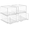 sorbus clear stackable storage drawers with pull-out bins (large, 4 pack) 4 pack large