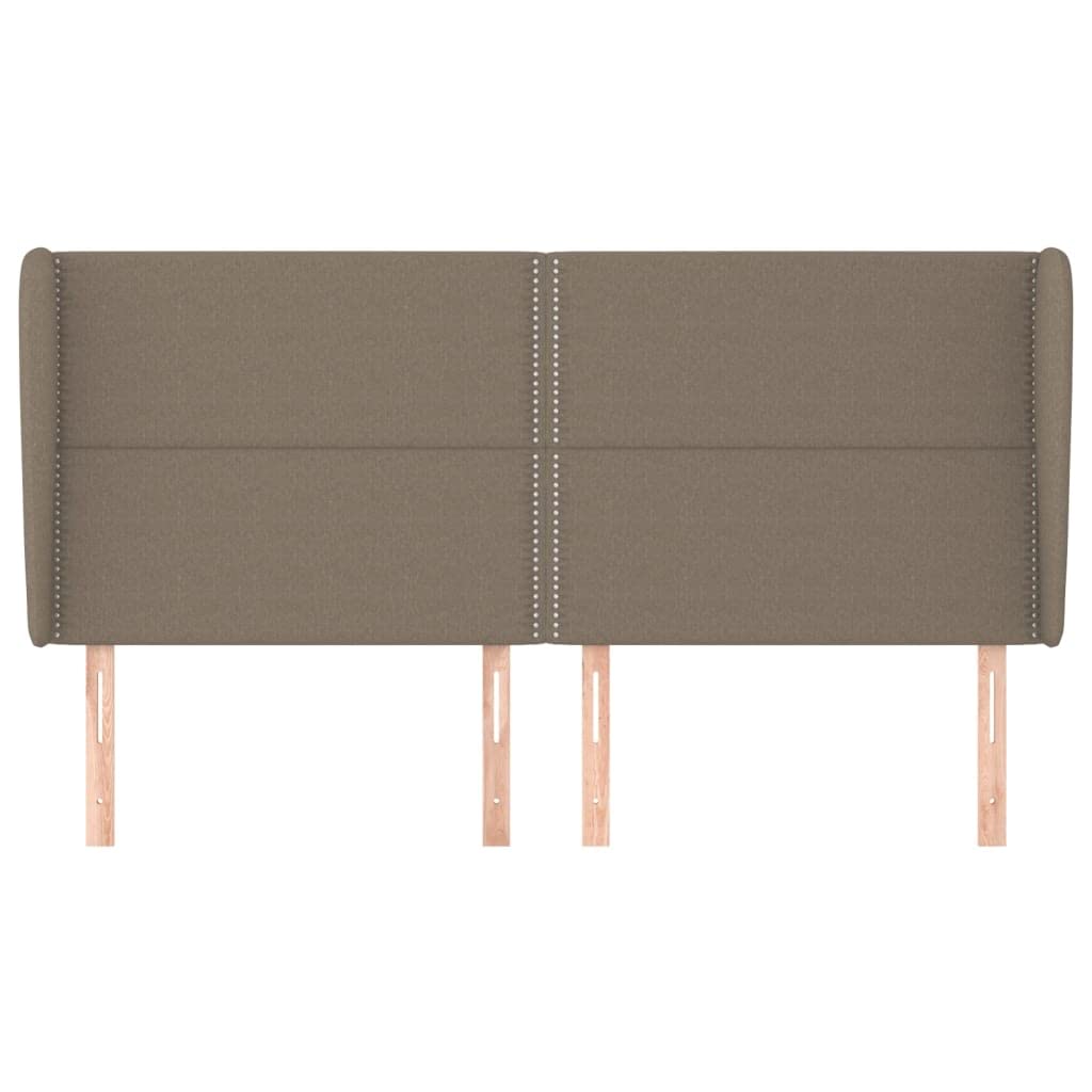 Reposacabezas para orejas taupe 203x23x118/128 cm, tejido transpirable, altura ajustable, patas de madera, soporte para la espalda para leer y ver la televisión, montaje con instrucciones.