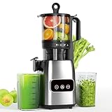 Kndko Juicer Machines with 5.4' Large Feed Chute, Cold Press Juicer for Whole Vegetables and Fruits, Stainless Steel Slow Masticating Juicer Easy to Clean, Self Feeding, High Juice Yield