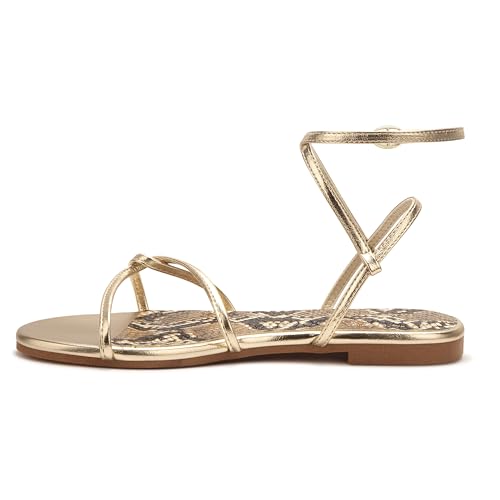 Women's Flat Sandals Strappy Open Round Toe Lace Up Shoes with Adjustable Ankle Strap for Summer3