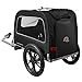 Retrospec Rover Hauler Pet Bike Trailer - Small & Medium Sized Dogs Bicycle Carrier - Foldable Frame with 16 Inch Wheels - Non-Slip Floor & Internal Leash - Black, One Size