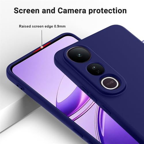 Image of Back Cover for Vivo V50 Lite 5G / V50 Lite 4G | Full Camera Protection | Premium Liquid Silicon Case | Flexible Bumper Case for Vivo V50 Lite 5G / V50 Lite 4G (Dark Blue)