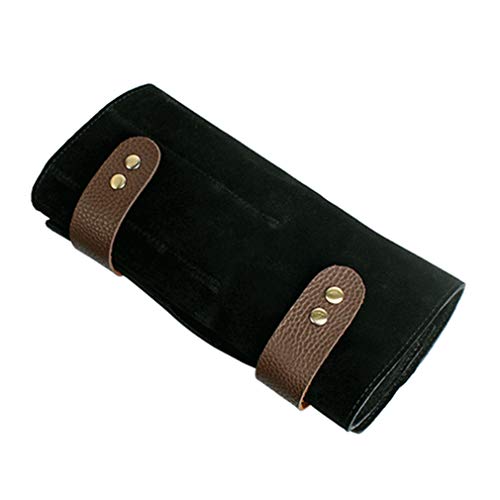 Purple Dragon Leather Roll Up Scissors Holder Pouch Cases Tool Bags For Salon Barber Hair Stylist (Black) #TOP4